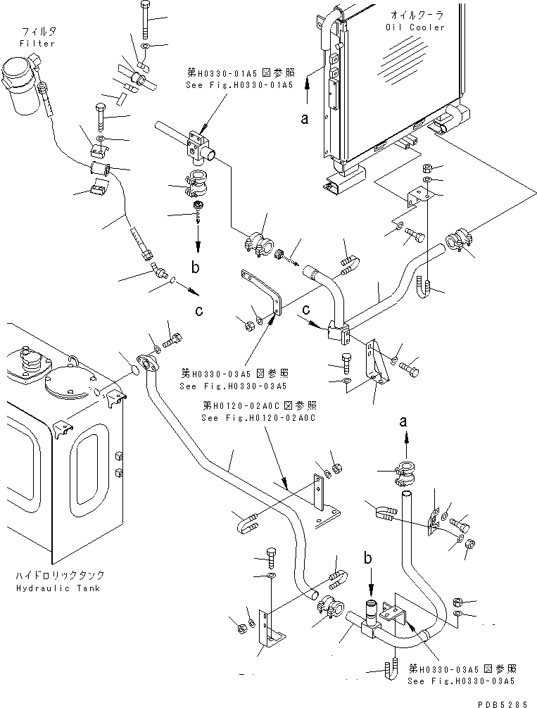 Excavators Komatsu / PC200-6Z S/N 80001-UP(pc200-br) / OIL COOLER LINE (WITH ADDITIONAL PIPING)(#94999-96513)(150680 : H0320-01A1)