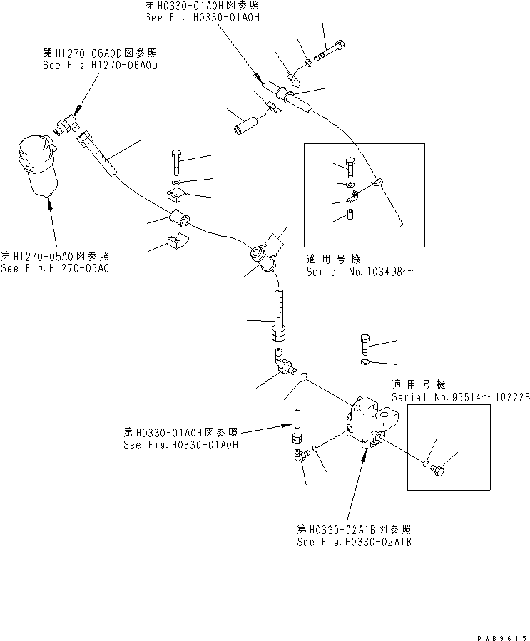 Excavators Komatsu / PC200-6Z S/N 80001-UP(pc200-br) / RETURN LINE (BLOCK) (FOR ADDITIONAL PIPING)(#101715-)(150960 : H0330-03A1F)