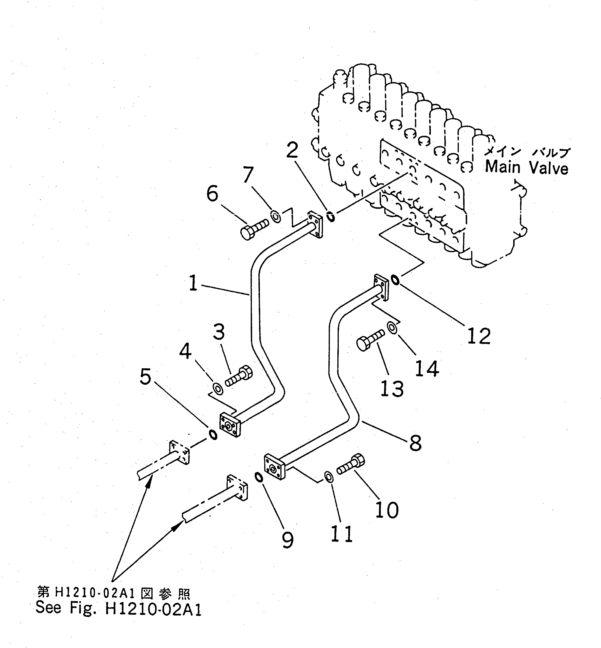 Excavators Komatsu / PC200-6Z S/N 80001-UP(pc200-br) / BOOM LINE (VALVE BOOM LINE)(#83952-)(151050 : H1210-01A1)