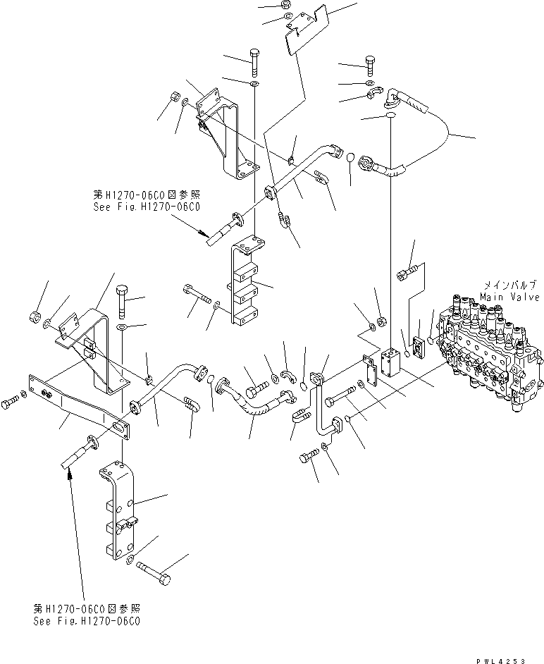 Excavators Komatsu / PC200-6Z S/N 80001-UP(pc200-br) / ATTACHMENT LINE (1 ACTUATOR) (SIMPLE) (KIT) (1/2)(#94999-)(151290 : H1270-01C0)