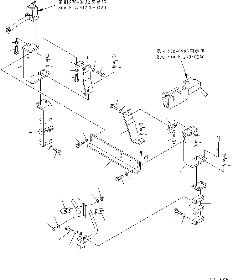 Excavators Komatsu / PC200-6Z S/N 80001-UP(pc200-br) / ATTACHMENT LINE (ATTACHMENT LINE BRACKET) (WITHOUT LOCK VALVE)(#101715-)(151480 : H1270-07B3)