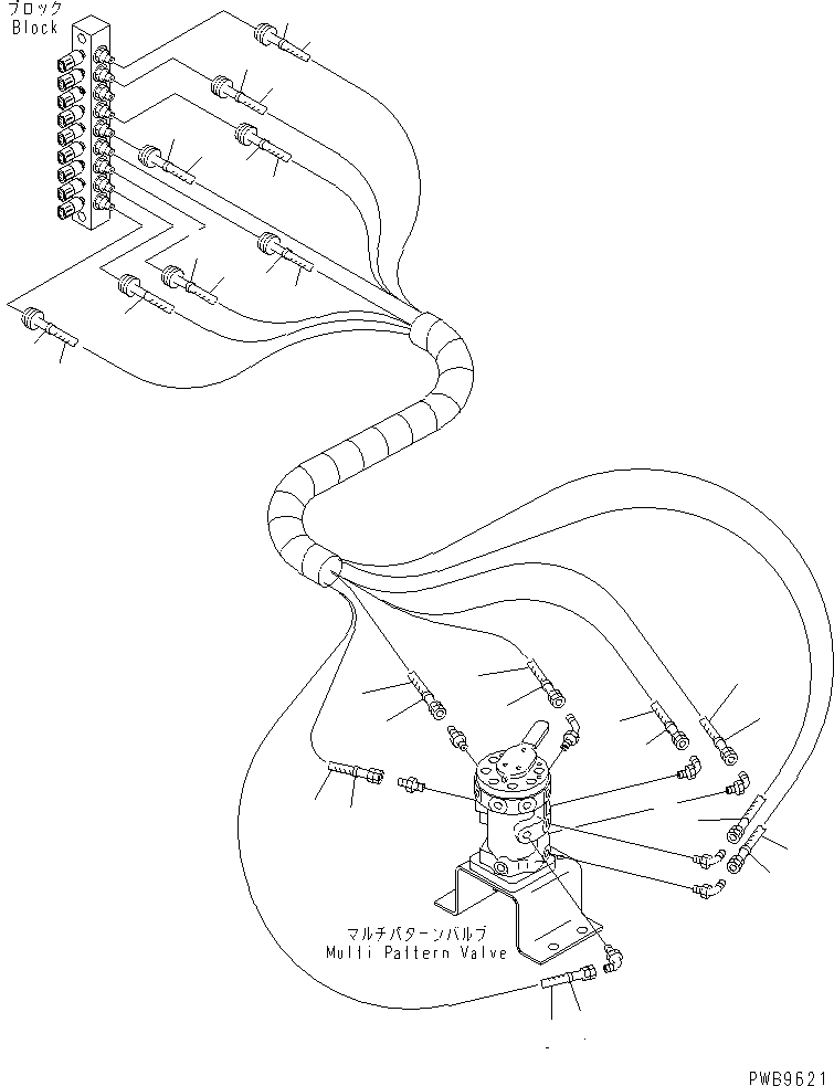 Excavators Komatsu / PC200-6Z S/N 80001-UP(pc200-br) / MULTI PATTERN VALVE (4WAY) (MULTI VALVE TO MAIN VALVE)(#102229-108385)(151640 : H1280-04A0E)
