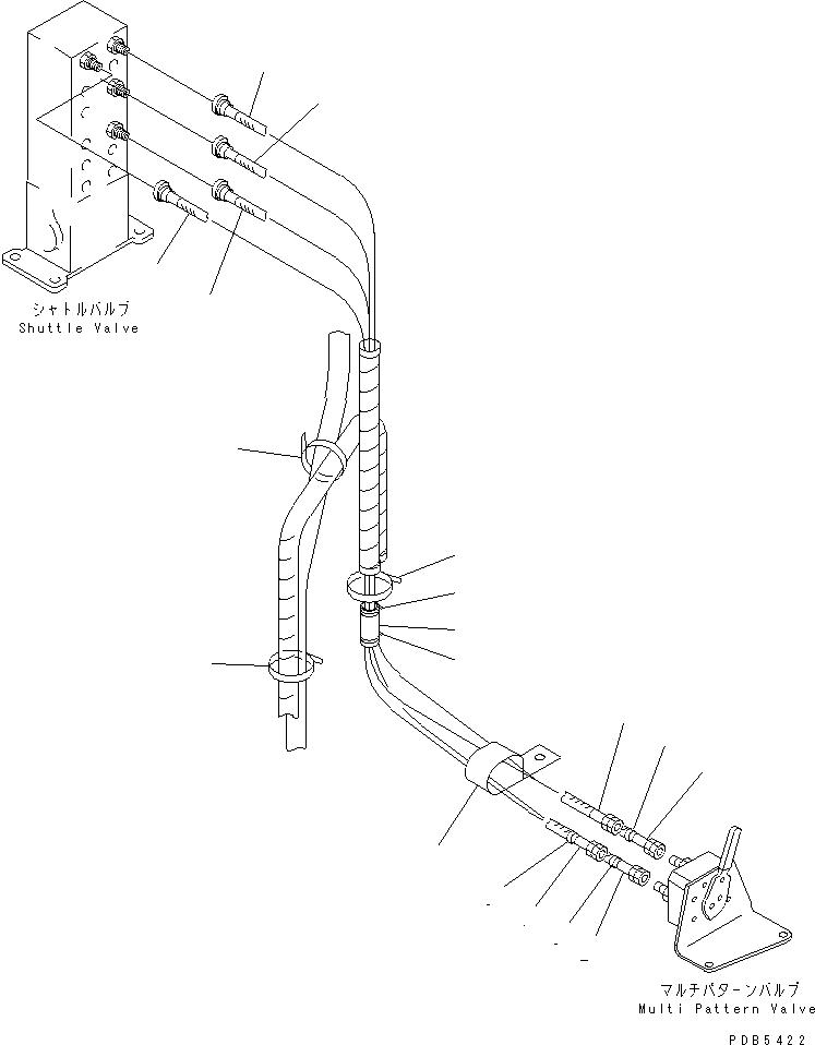 Excavators Komatsu / PC200-6Z S/N 80001-UP(pc200-br) / MULTI PATTERN VALVE (2WAY) (MULTI VALVE TO MAIN VALVE)(#80001-94998)(151660 : H1280-04A1)