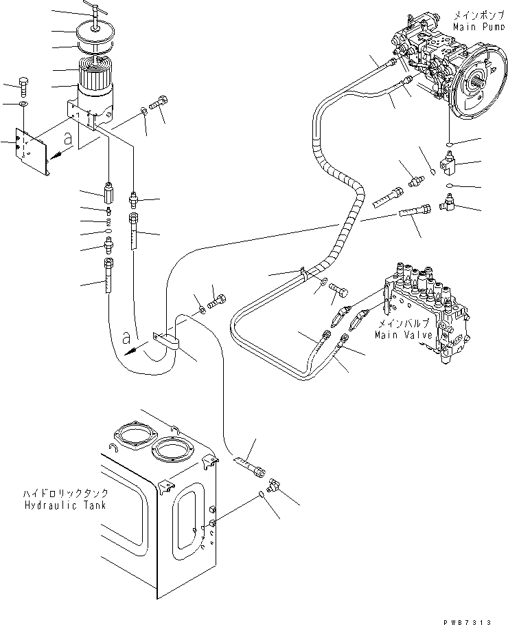 Excavators Komatsu / PC200-6Z S/N 80001-UP(pc200-br) / LS LINES (WITH BY-PASS FILTER)(#96514-105133)(151800 : H1810-01A4A)