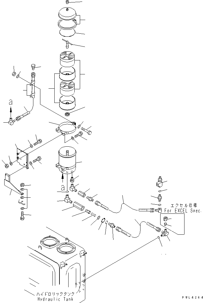 Excavators Komatsu / PC200-6Z S/N 80001-UP(pc200-br) / FILTER KIT (BY-PASS FILTER)(#105134-)(151830 : H1810-01A5B)