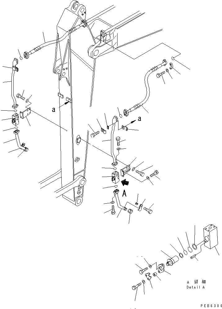 Excavators Komatsu / PC200CA-6 S/N T10001-UP (For Canada / Made in Thailand (KBC))(pc200cac) / ARM (2.9M) (1-ATTACMENT) (PIPING)(#C10001-)(360240 : T1210-03A1)