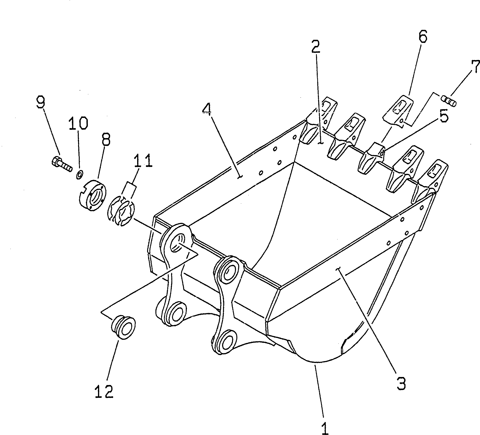 Excavators Komatsu / PC200CA-6 S/N T10001-UP (For Canada / Made in Thailand (KBC))(pc200cac) / BUCKET ? 0.9M3 (CECE 0.8M3) ? 1200MM (HORIZONTAL PIN TYPE)         (WITH ADJUSTER)(#C10001-)(360460 : T1510-01F3B)