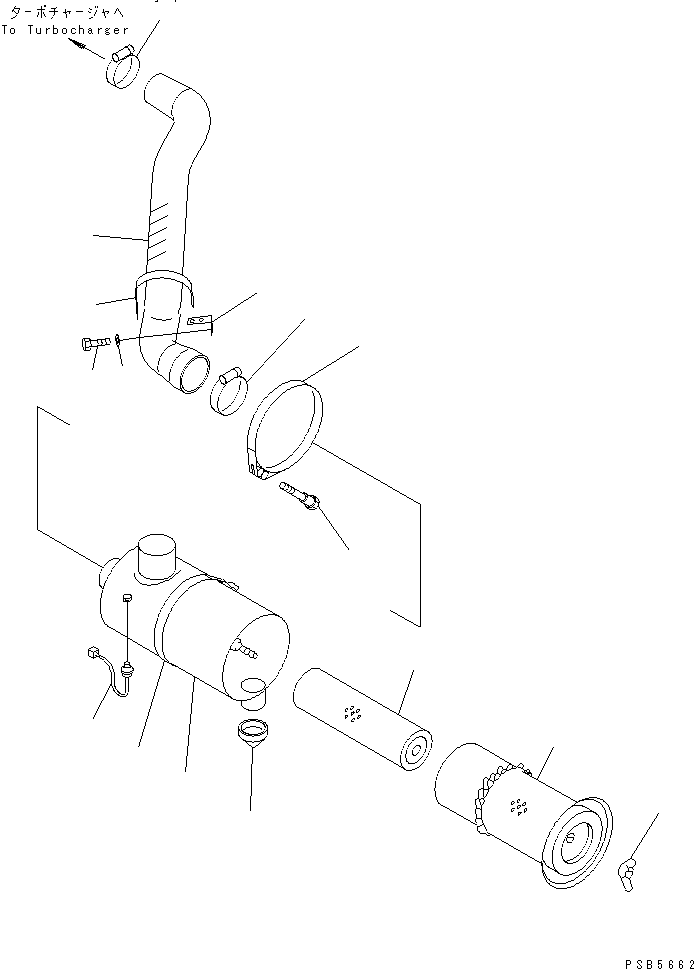 Komatsu parts book diagram for PC200EL-6K S/N K30001-UP: AIR CLEANER CONNECTION (FOR DOUBLE ELEMENT)(#K30001-K31999)
