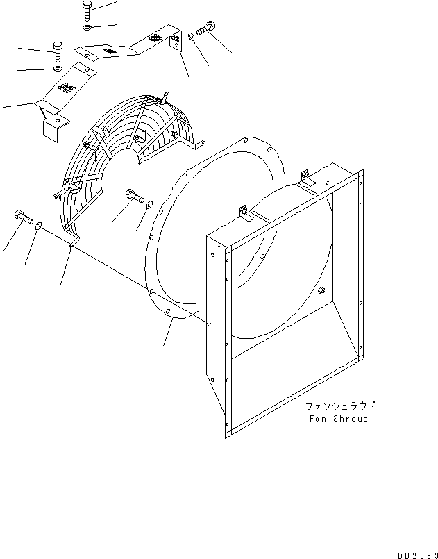 Komatsu parts book diagram for PC200EL-6K S/N K30001-UP: FAN GUARD(#K30001-K31999)