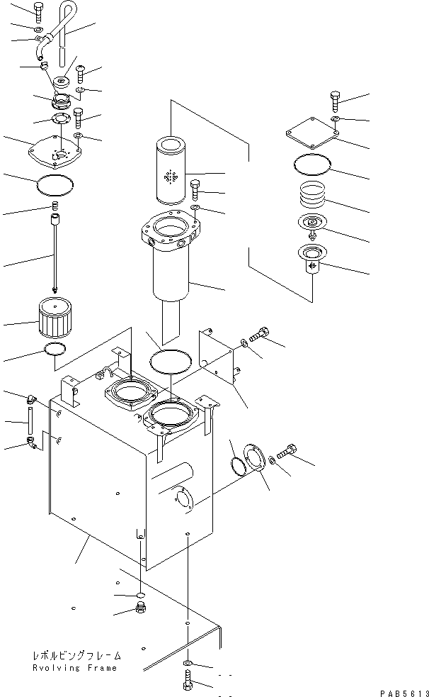 Komatsu parts book diagram for PC200EL-6K S/N K30001-UP: HYDRAULIC TANK(#K30001-K31999)