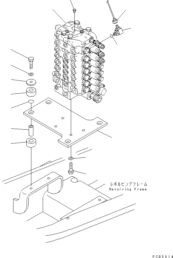 Komatsu parts book diagram for PC200EL-6K S/N K30001-UP: MAIN VALVE AND CONNECTING PARTS