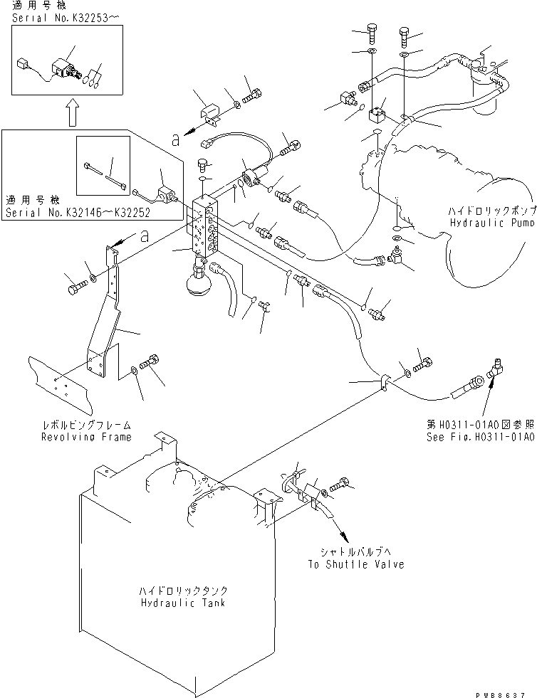 Komatsu parts book diagram for PC200EL-6K S/N K30001-UP: SOLENOID VALVE(#K30052-)