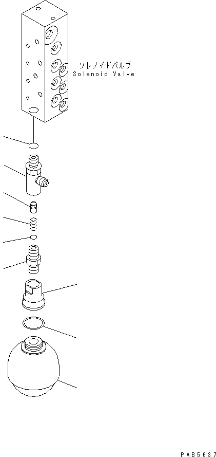 Komatsu parts book diagram for PC200EL-6K S/N K30001-UP: SHUTTLE VALVE LINE (ACCUMULATOR)