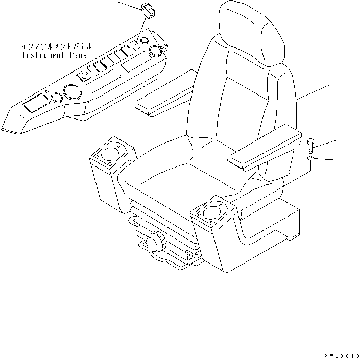 Komatsu parts book diagram for PC200EL-6K S/N K30001-UP: OPERATOR'S SEAT (FOR HEATED SEAT)(#K30185-K30206)