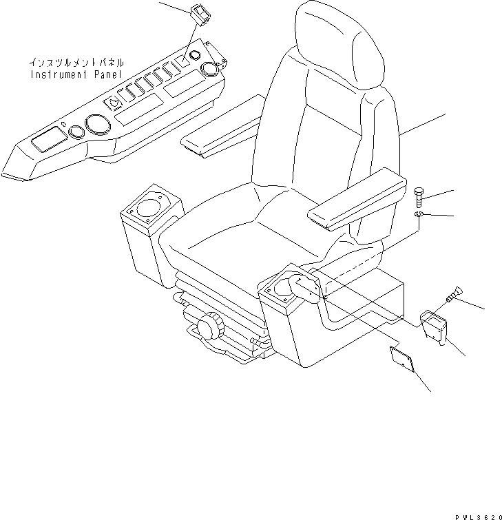 Komatsu parts book diagram for PC200EL-6K S/N K30001-UP: OPERATOR'S SEAT (FOR HEATED SEAT)(#K30207-K30263)