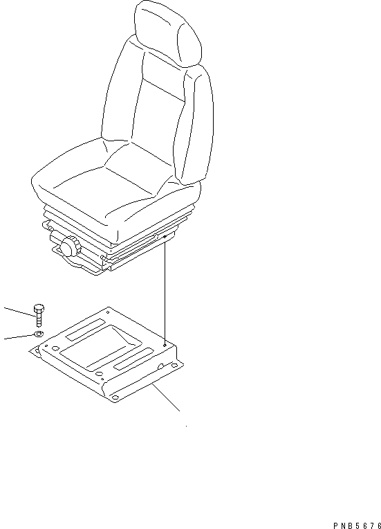 Komatsu parts book diagram for PC200EL-6K S/N K30001-UP: OPERATOR'S SEAT STAND(#K30001-K30184)