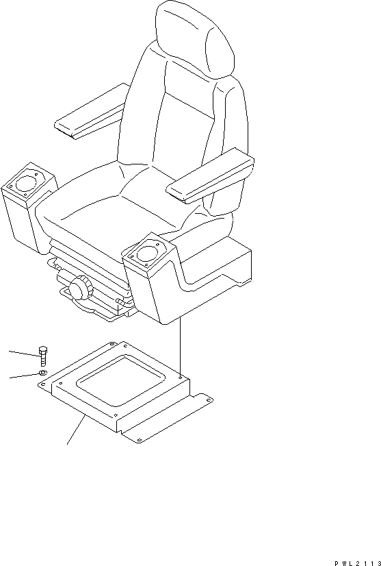 Komatsu parts book diagram for PC200EL-6K S/N K30001-UP: OPERATOR'S SEAT STAND(#K30185-)