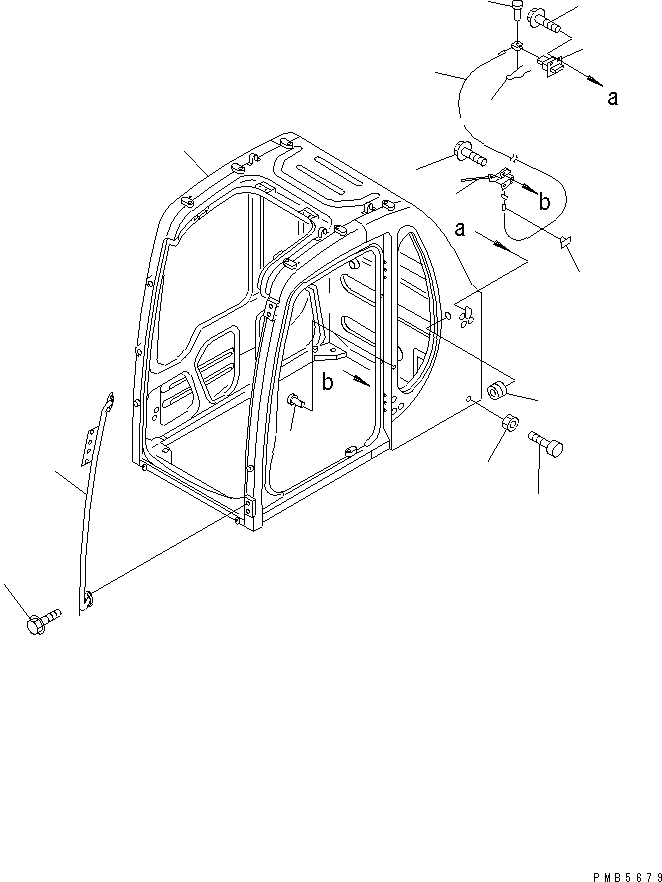 Komatsu parts book diagram for PC200EL-6K S/N K30001-UP: OPERATOR'S CAB (CAB ? GRIP AND OPEN LOCK)(#K34001-)