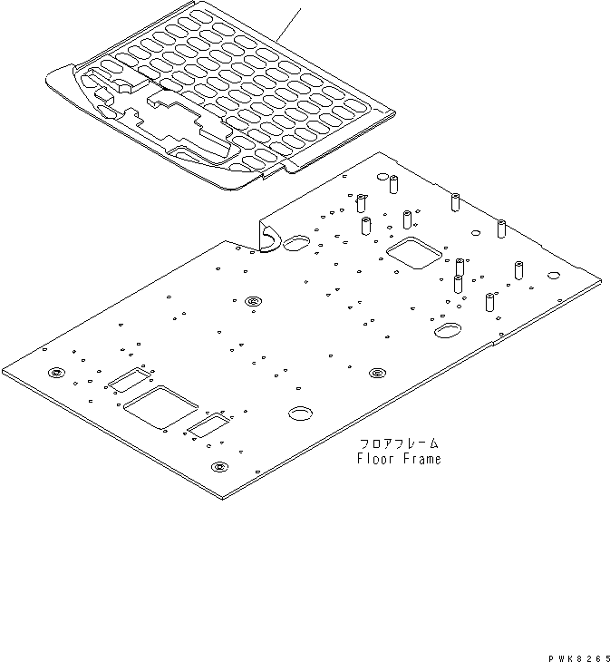 Komatsu parts book diagram for PC200EL-6K S/N K30001-UP: FLOOR MAT (1 ACTUATOR)(#K32001-)