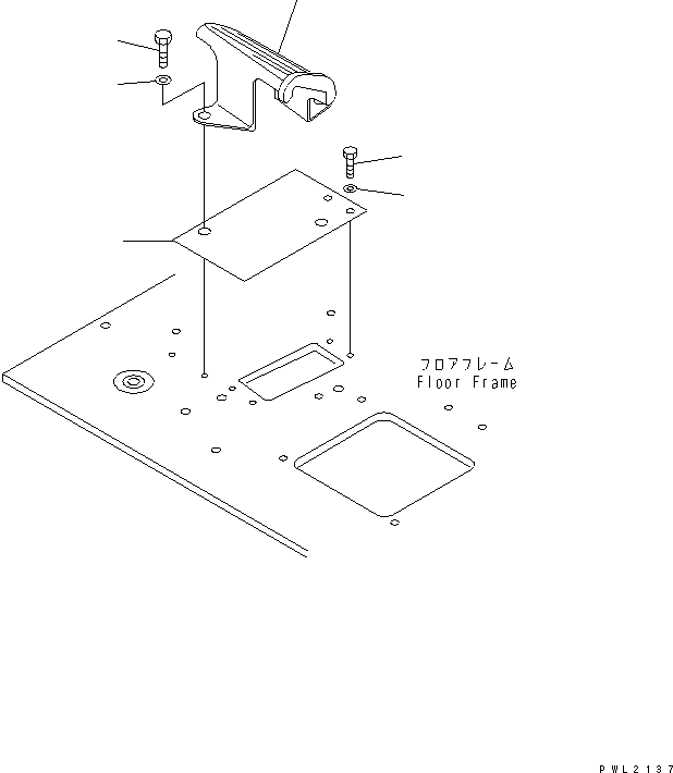 Komatsu parts book diagram for PC200EL-6K S/N K30001-UP: ATTACHMENT CONTROL PEDAL LESS (1 ACTUATOR)(#K32001-)