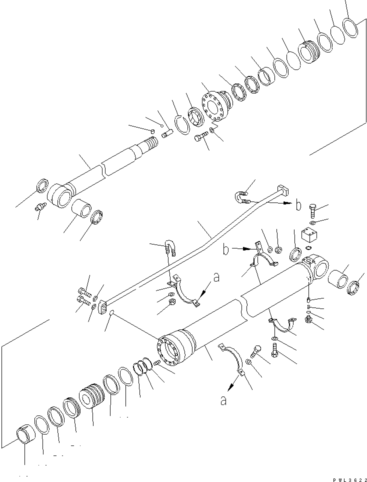 Komatsu parts book diagram for PC200EL-6K S/N K30001-UP: ARM CYLINDER (FOR STRAIGHT BOOM)(#K30393-)