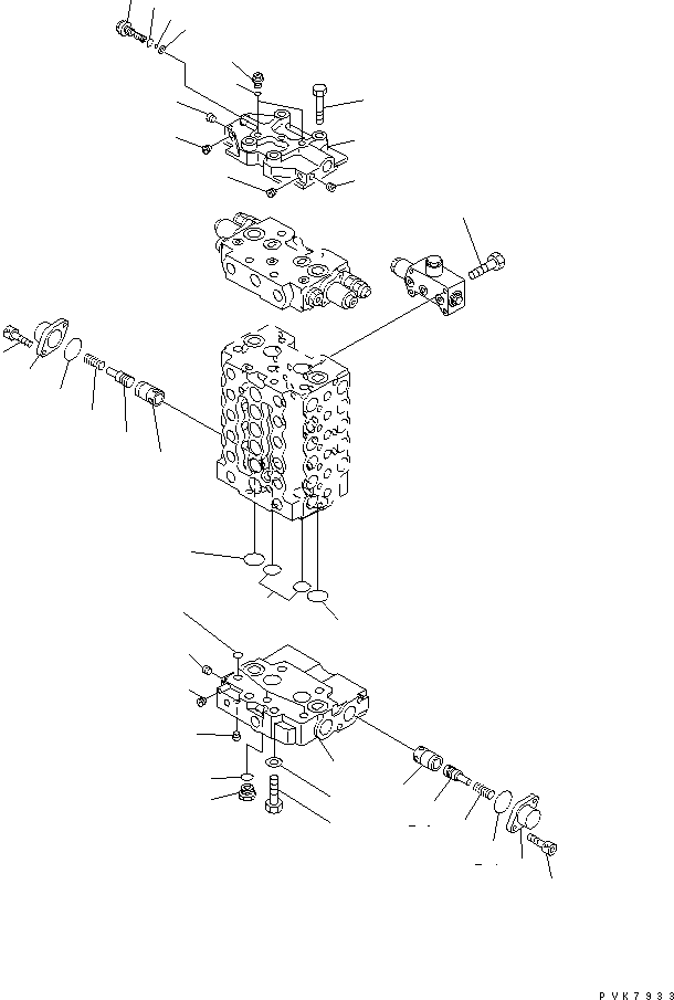 Komatsu parts book diagram for PC200EL-6K S/N K30001-UP: MAIN VALVE (5/10) (1-ACTUATOR)(#K32001-)