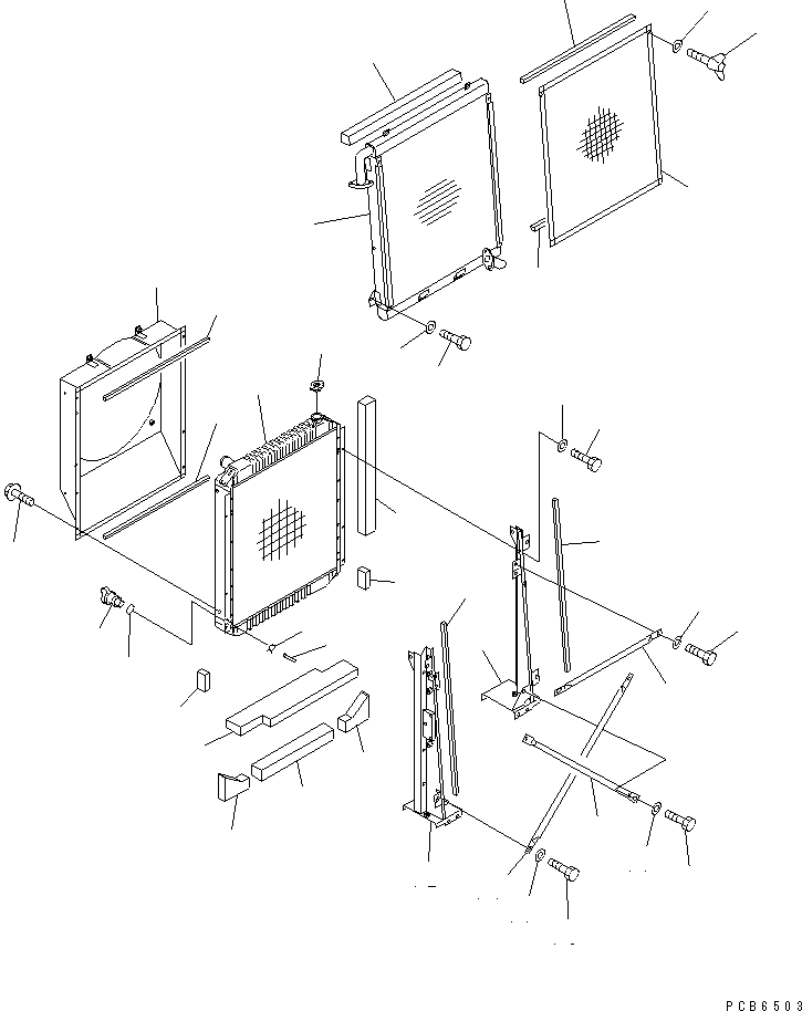Komatsu parts book diagram for PC200EN-6K S/N K30001-UP: COOLING (RADIATOR) (RIGID TYPE COOLER)(#K30001-K31999)