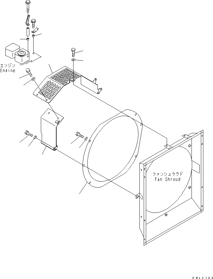 Komatsu parts book diagram for PC200EN-6K S/N K30001-UP: FAN GUARD(#K32001-)