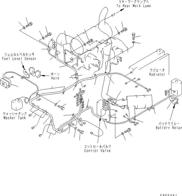 Komatsu parts book diagram for PC200EN-6K S/N K30001-UP: WIRING (2/4) (MAIN HARNESS)(#K34001-)