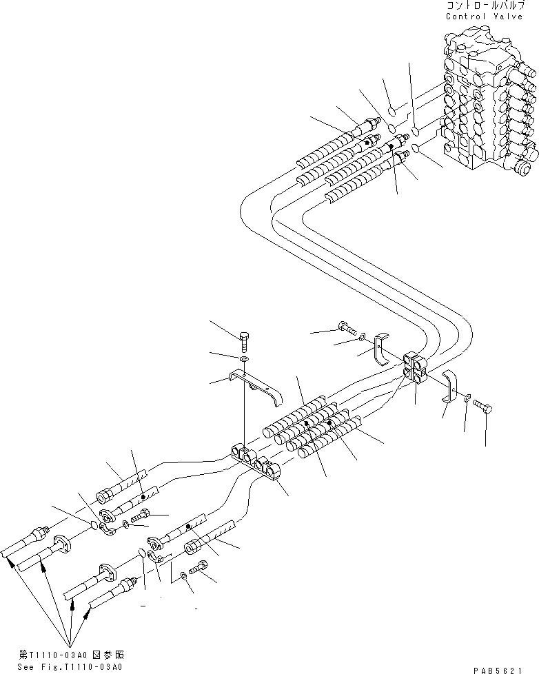 Komatsu parts book diagram for PC200EN-6K S/N K30001-UP: ARM AND BUCKET LINE(#K30001-K30124)