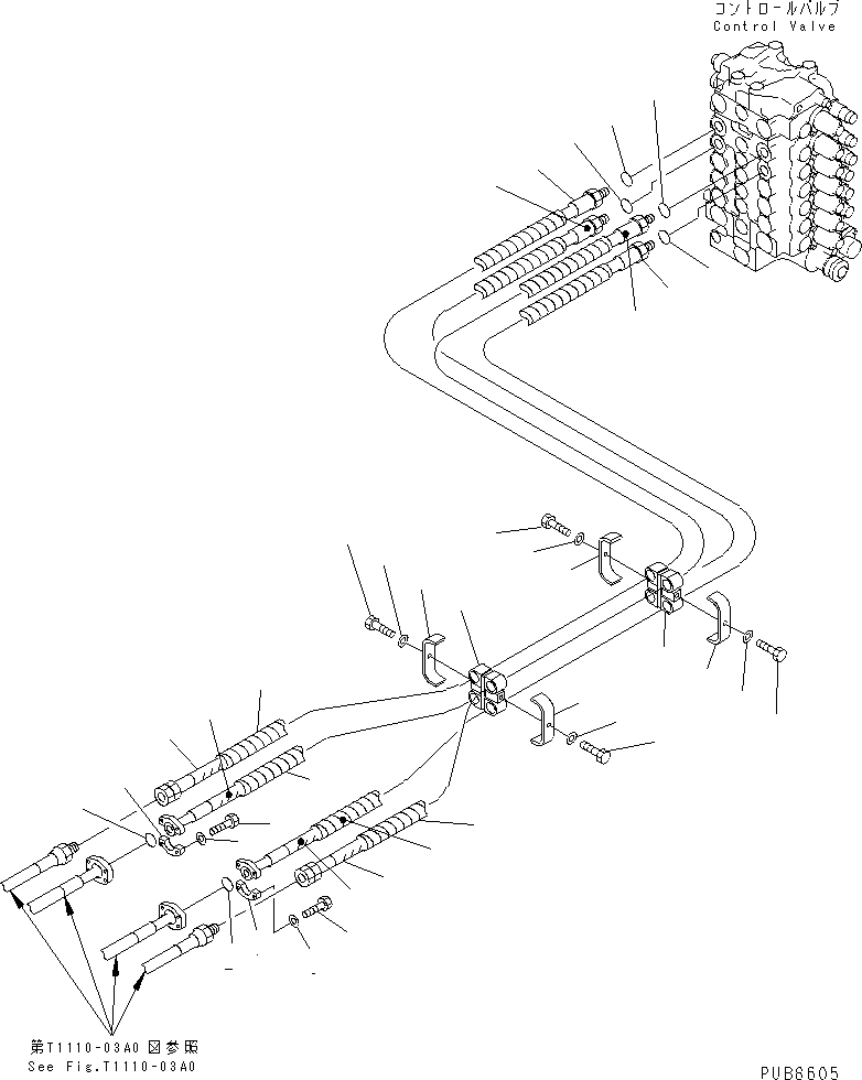 Komatsu parts book diagram for PC200EN-6K S/N K30001-UP: ARM AND BUCKET LINE(#K30125-)