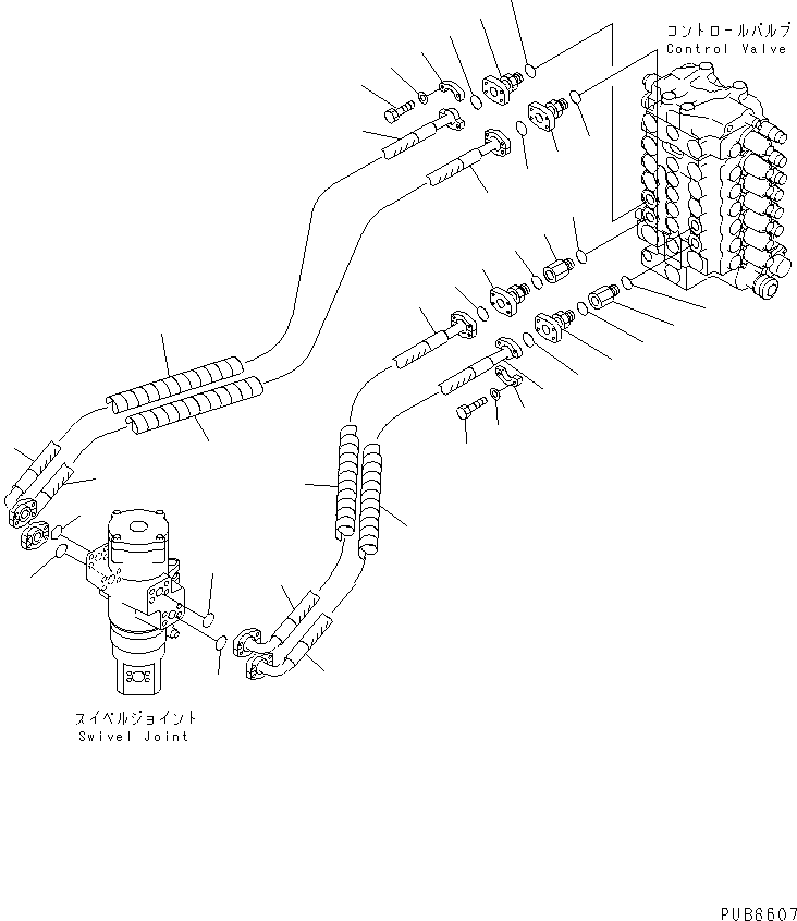 Komatsu parts book diagram for PC200EN-6K S/N K30001-UP: TRAVEL LINES
