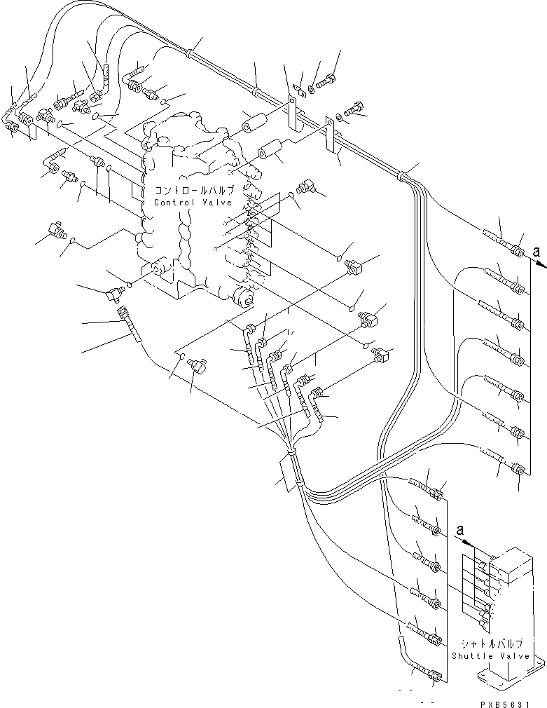 Komatsu parts book diagram for PC200EN-6K S/N K30001-UP: PPC MAIN LINE (VALVE PPC LINES)(#K30001-K32054)