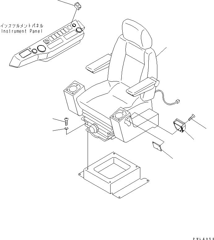 Komatsu parts book diagram for PC200EN-6K S/N K30001-UP: OPERATOR'S SEAT (FOR HEATED SEAT)(#K34001-)