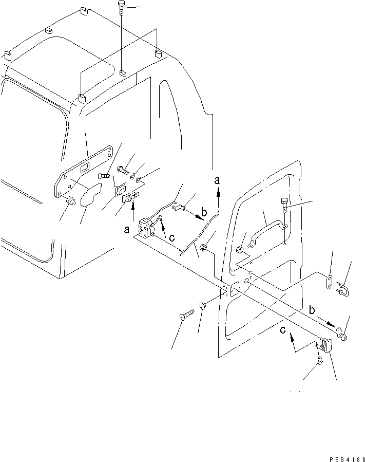 Komatsu parts book diagram for PC200EN-6K S/N K30001-UP: OPERATOR'S CAB (DOOR LOCK)(#K34001-)