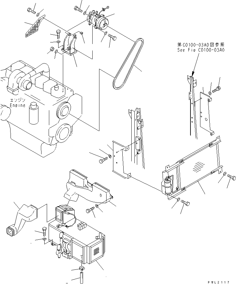 Komatsu parts book diagram for PC200EN-6K S/N K30001-UP: AIR CONDITIONER (UNIT)(#K32001-)