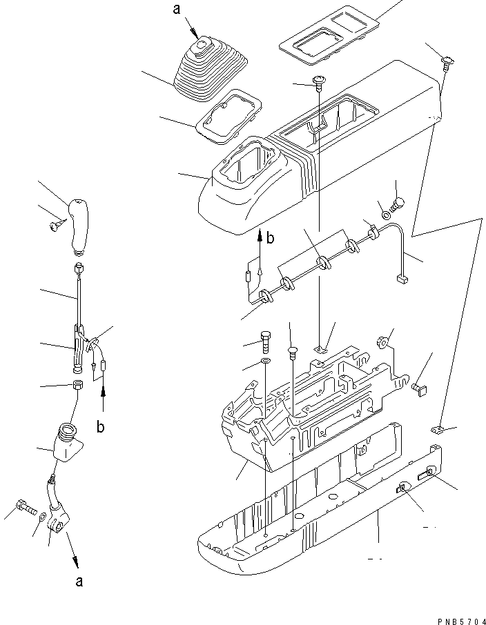 Komatsu parts book diagram for PC200EN-6K S/N K30001-UP: RIGHT STAND (LEVER AND COVER)(#K30001-K30184)