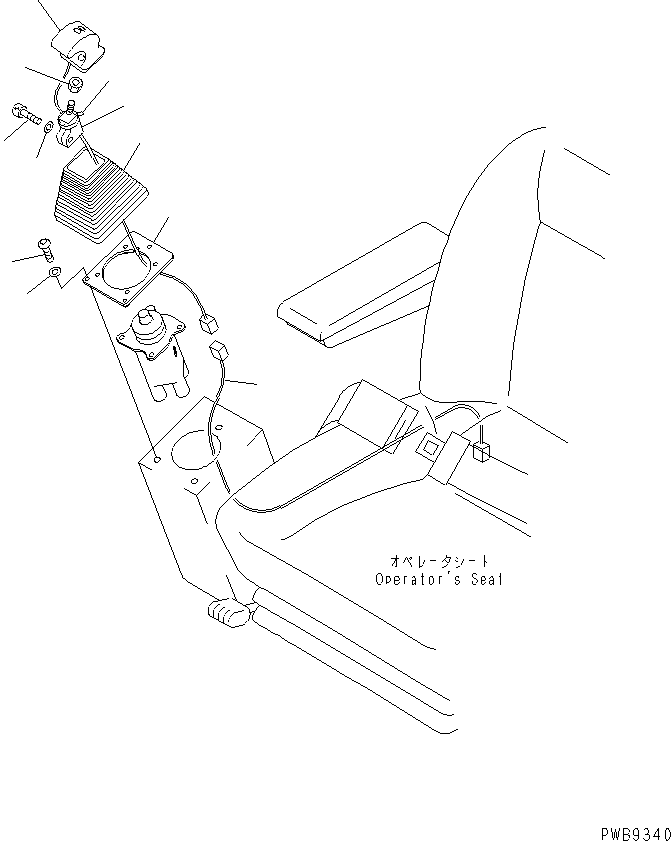 Komatsu parts book diagram for PC200EN-6K S/N K30001-UP: RIGHT STAND (LEVER AND COVER) (WORK LEVER WITH PPC VALVE)(#K34001-)