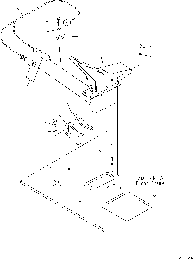 Komatsu parts book diagram for PC200EN-6K S/N K30001-UP: ATTACHMENT CONTROL PEDAL (1 ACTUATOR)(#K32001-)