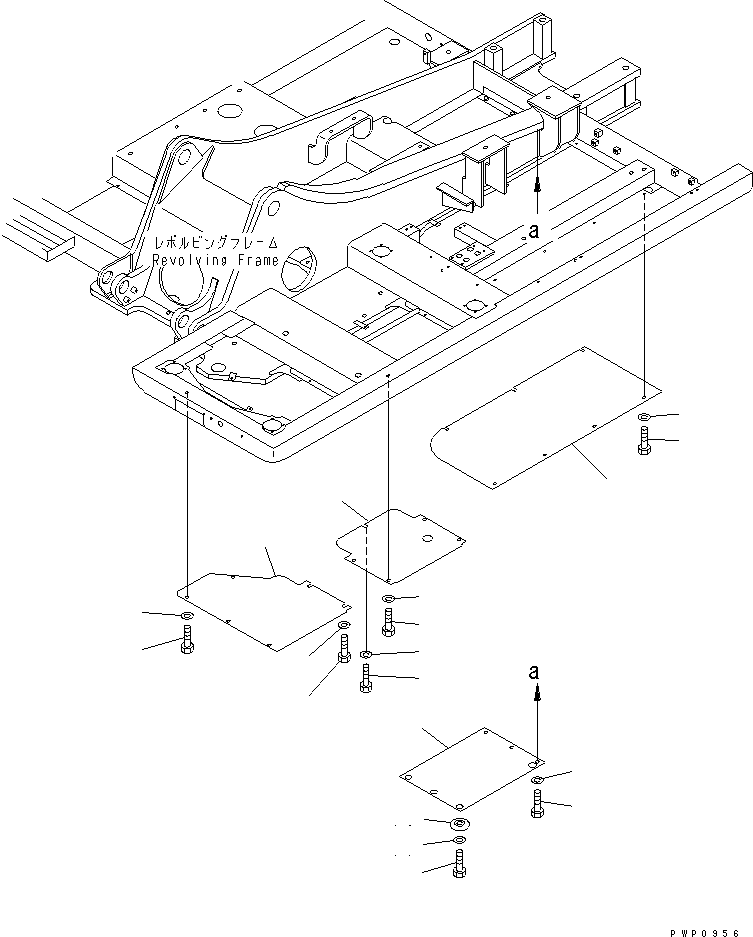 Komatsu parts book diagram for PC200EN-6K S/N K30001-UP: UNDER COVER (REVOLVING FRAME)(#K34001-)