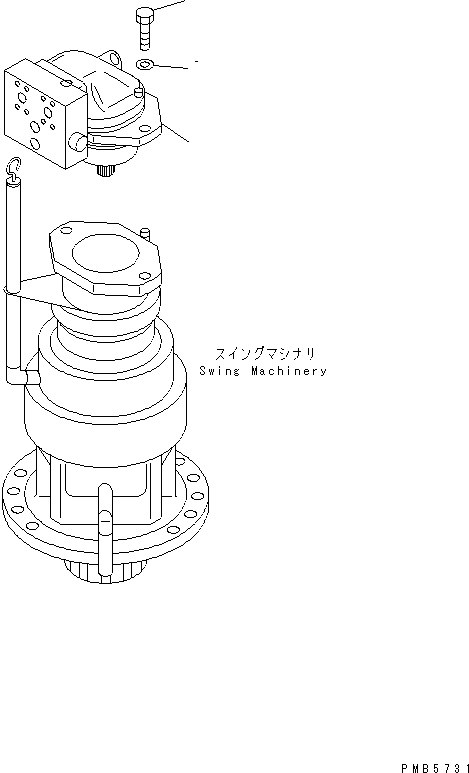 Komatsu parts book diagram for PC200EN-6K S/N K30001-UP: SWING MOTOR AND MOUNTING PARTS
