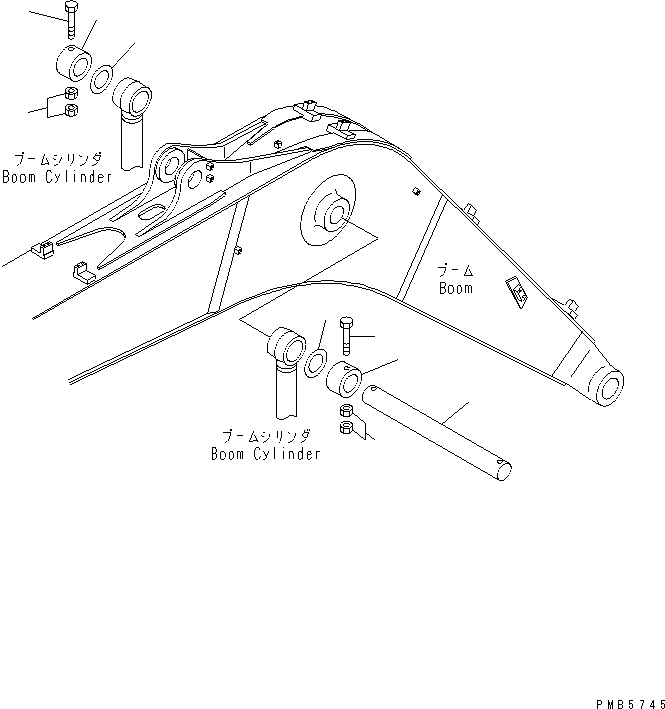 Komatsu parts book diagram for PC200EN-6K S/N K30001-UP: BOOM PIN