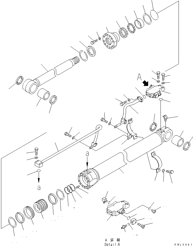 Komatsu parts book diagram for PC200EN-6K S/N K30001-UP: BOOM CYLINDER (L.H.) (WITH SAFETY VALVE)(#K30352-)