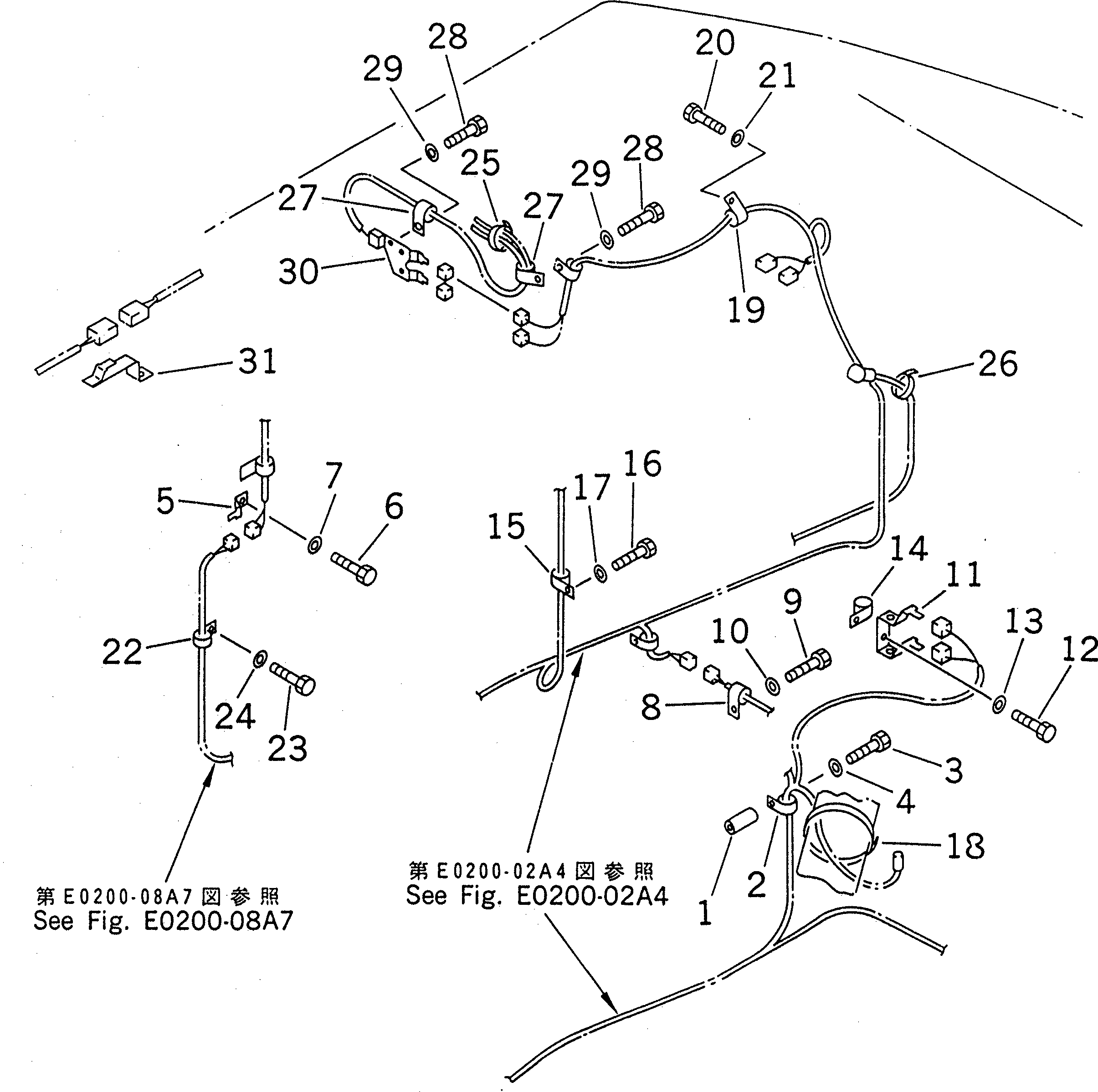 Excavators Komatsu / PC200LC-6 S/N 80001-UP (Overseas Version)(pc200l2c) / WIRING (MAIN HARNESS) (CLIP) (AUTO GREASE SUPPLY SYSTEM)(#80001-94998)(120230 : E0200-03A4)