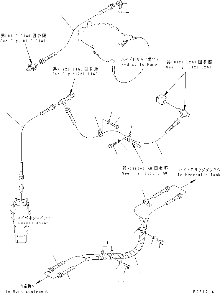 Excavators Komatsu / PC200LC-6 S/N 80001-UP (Overseas Version)(pc200l2c) / DRAIN LINE (2 PIECE BOOM)(#80001-94998)(151250 : H0340-01A2)
