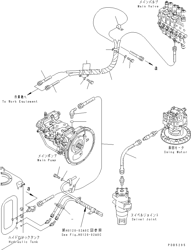 Excavators Komatsu / PC200LC-6 S/N 80001-UP (Overseas Version)(pc200l2c) / DRAIN LINE (2 PIECE BOOM)(#96514-)(151270 : H0340-01A2C)