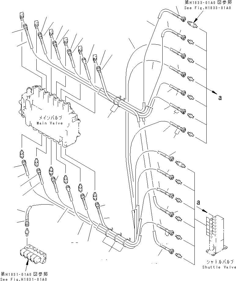Excavators Komatsu / PC200LC-6 S/N 80001-UP (Overseas Version)(pc200l2c) / PPC MAIN LINE (VALVE PPC LINES)(#80001-84619)(152310 : H1840-01A1)
