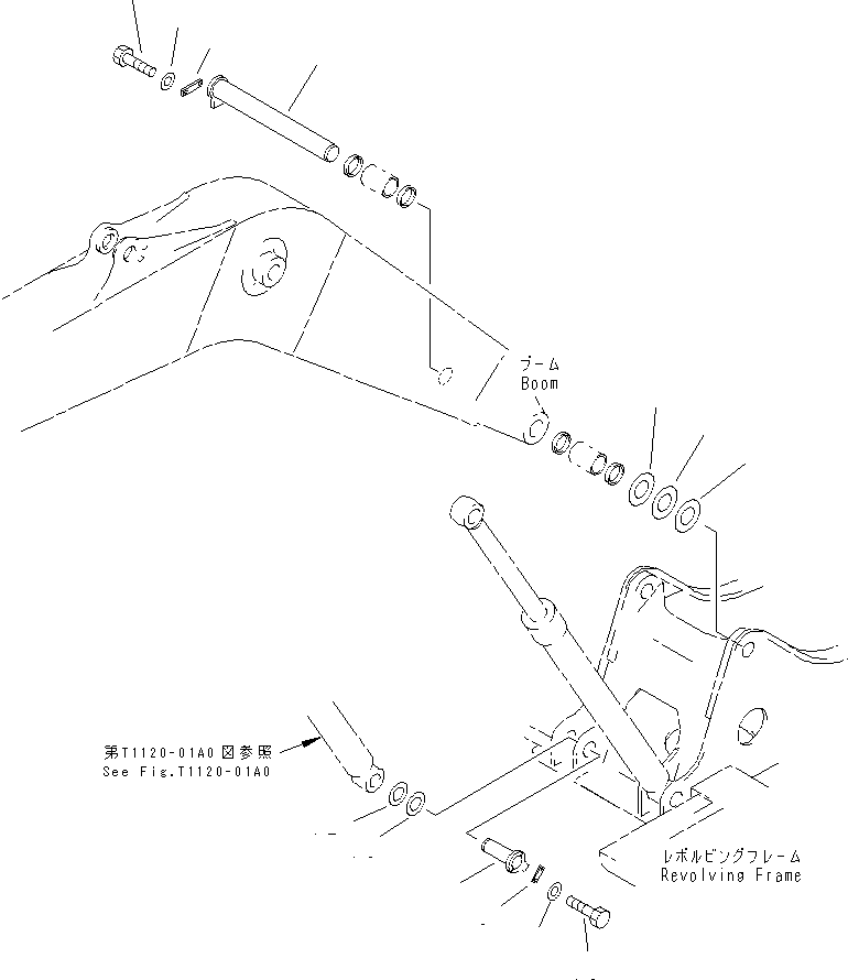 Excavators Komatsu / PC200LC-6 S/N 80001-UP (Overseas Version)(pc200l2c) / BOOM FOOT PIN(180100 : J1310-01A0)
