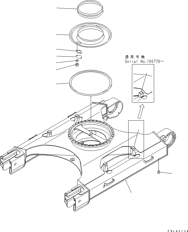 Excavators Komatsu / PC200LC-6 S/N 80001-UP (Overseas Version)(pc200l2c) / TRACK FRAME (WITH UNDER COVER)(#91087-)(330160 : R1100-01A4A)