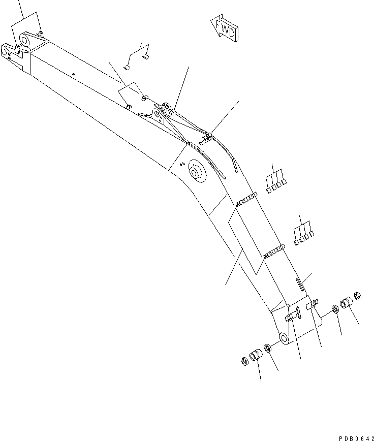 Excavators Komatsu / PC200LC-6 S/N 80001-UP (Overseas Version)(pc200l2c) / BOOM (FOR AUTO GREASING))(#80001-99111)(360060 : T1110-01B0)